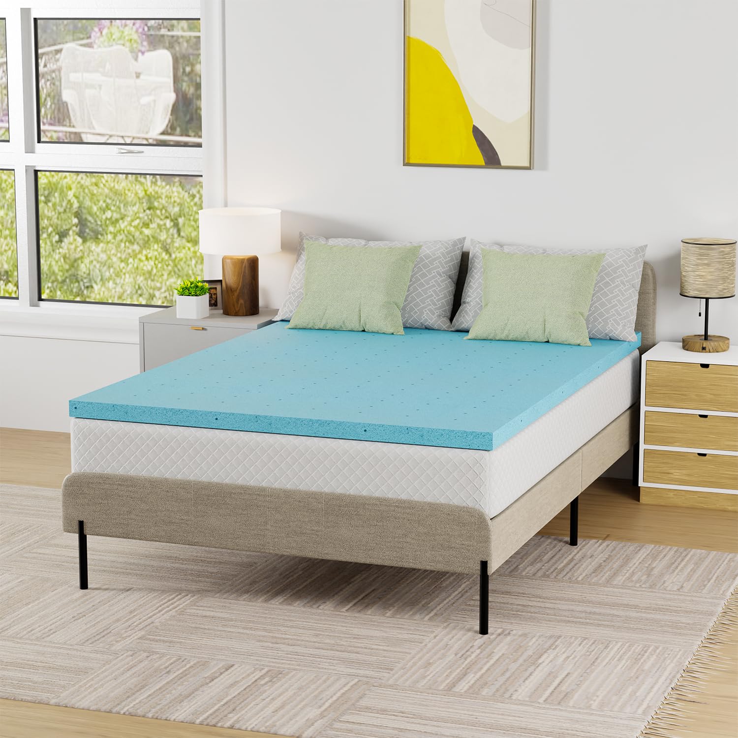 PayLessHere 2 Inch Gel Memory Foam Mattress Topper/Gel Infused Mattress Topper/CertiPUR-US Certified/Easy to Clean, (Full)